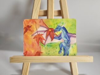 Postkarte: Drache im Herbst