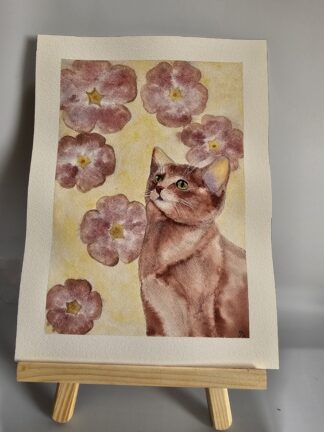 Kätzchen mit Blüten